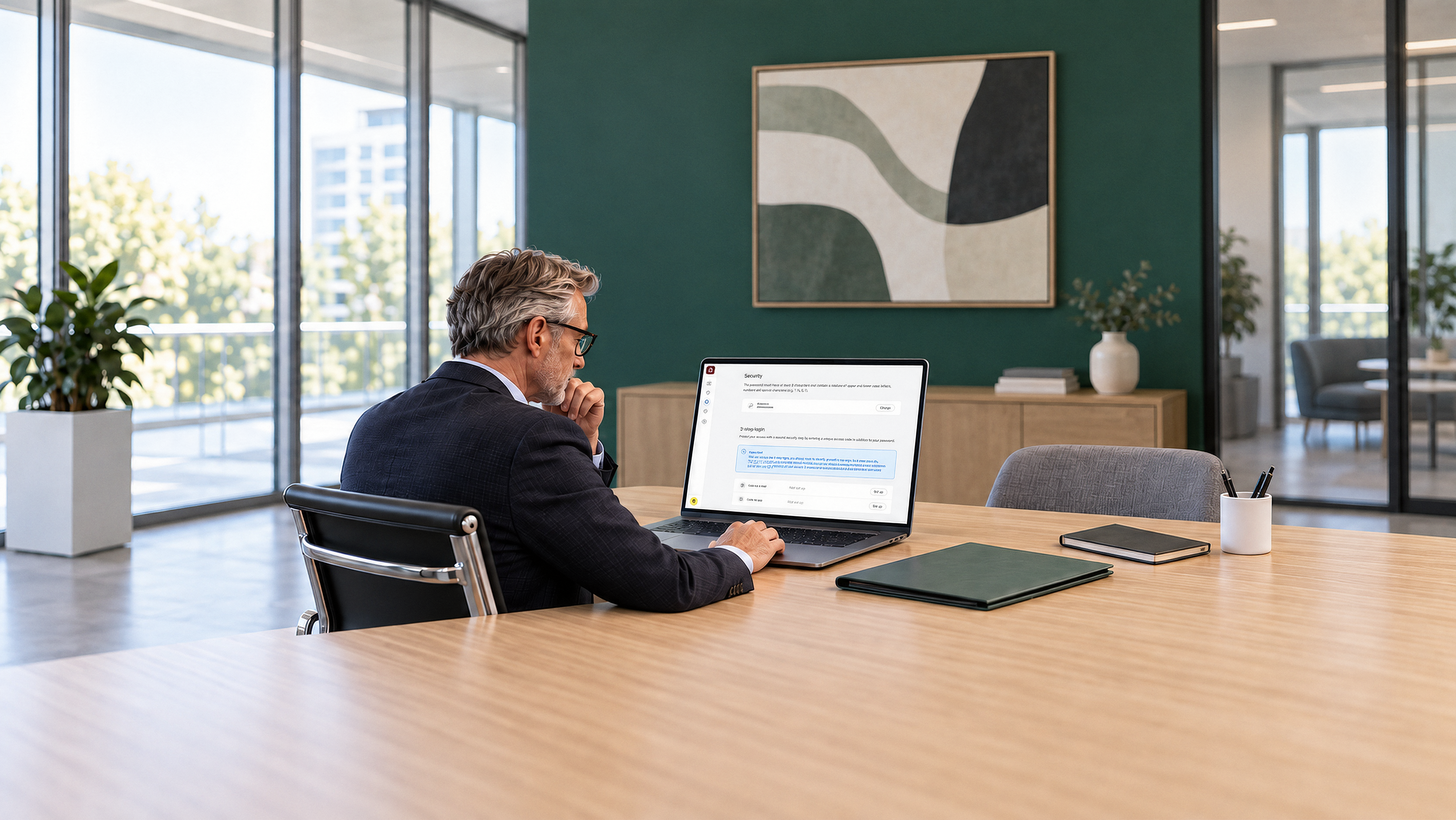 Datenschutz im Auditmanagement: Ein Auditor am Laptop